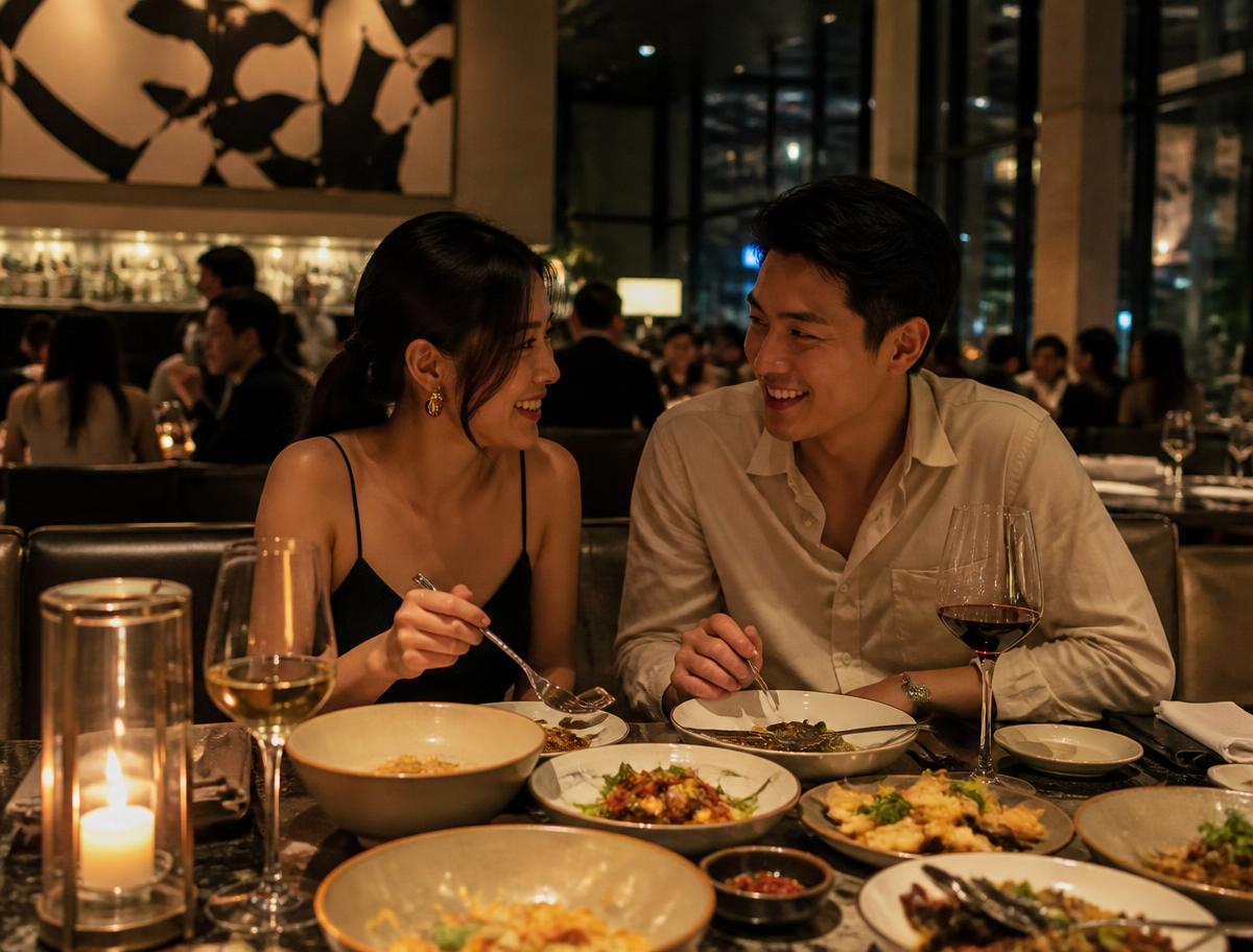 Dinner spread at a Singapore restaurant